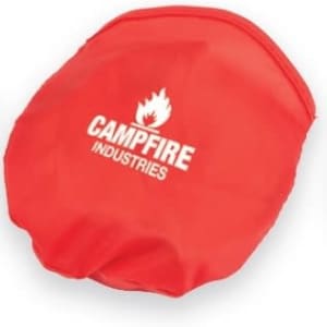 A red headwear product with a logo, designed for versatility and convenient use.
