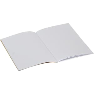 A Kraft A5 notebook with a dot grid design, featuring plain white pages and a light brown cover.