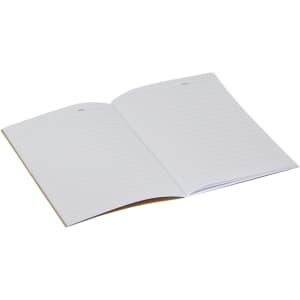 A Kraft A5 notebook with a ruled layout, featuring a simple design and a plain cover.