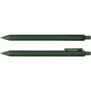 A set of dark green ballpoint pens, featuring a smooth finish and clip for easy attachment.