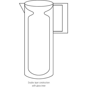 A drink bottle design featuring a stainless steel vacuum jug with a double-layer construction and a glass inner.