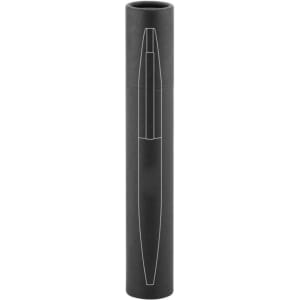 A black Slim Pen packaged in a cylindrical container, featuring a simple design and a logo.