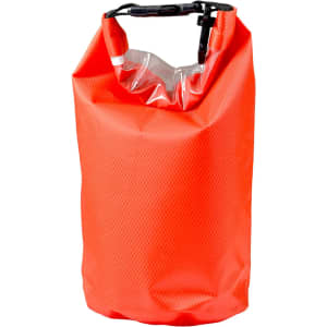 A 2.5L dry bag in vibrant orange, featuring a secure closure and a textured surface, with a logo present.