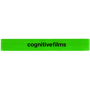 A reflective slap wristband in vibrant green featuring a logo or branding.