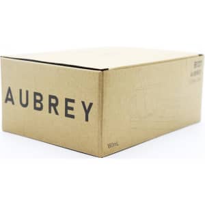 Aubrey Coffee/Tea Set packaging in a simple brown box, featuring a logo and product details on the side.