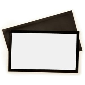 A black bar mat with a textured surface and a rectangular shape, featuring a blank section for personalised use.