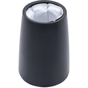 A black wine cooler with a removable inner section designed for ice storage. It features a sleek, modern shape.