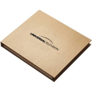 A light brown kraft box featuring a logo, designed for product storage or presentation.