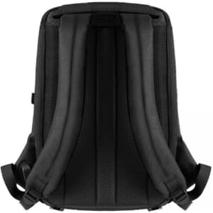 A black ECO NOVA computer backpack featuring padded shoulder straps and a textured back panel.