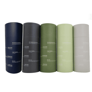 A drink bottle collection featuring navy, dark grey, olive green, light green, and grey colours, each with a logo.