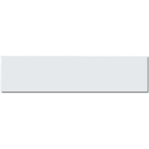 A glossy white sticker with a rectangular shape measuring 75 x 210mm, featuring an unspecified logo.