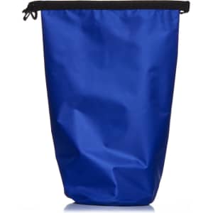 A 10L dry bag in blue, featuring a black drawstring closure and a textured surface.