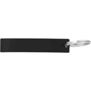 A drink bottle opener in black, featuring a silver keyring attachment. The product has a simple rectangular design.