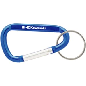 A blue 60mm carabiner with a silver keyring and a branding logo.