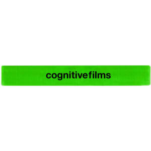 A green reflective slap wristband featuring a logo. Suitable for exhibitions and events.