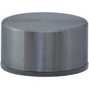 A drink bottle lid in a metallic finish, featuring a smooth surface and a circular shape.