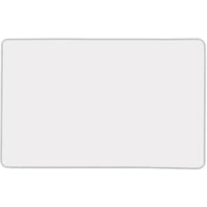 A rectangular magnet with rounded corners, featuring a plain white surface.