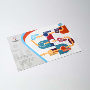 A colourful magnetic jigsaw featuring various shapes and patterns, with a sleek design and a logo in the corner.