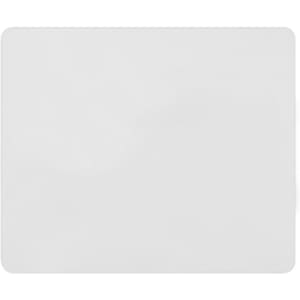 A white deluxe mouse mat measuring 205mm x 145mm, featuring a logo. Suitable for office and business use.