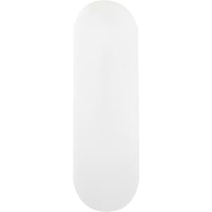 A plain white smartphone strap with an oval shape, featuring a logo at one end.