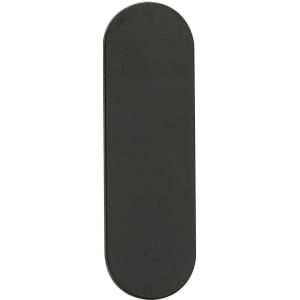 A black smartphone strap featuring a smooth, elongated shape. The product has a subtle logo.