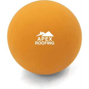 An orange bouncy ball with a logo on the surface, suitable for fun and games.
