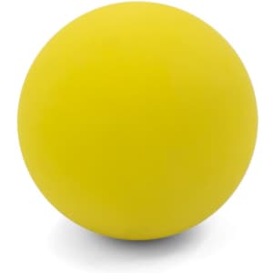 A bright yellow high bounce ball with a smooth surface and no visible branding.