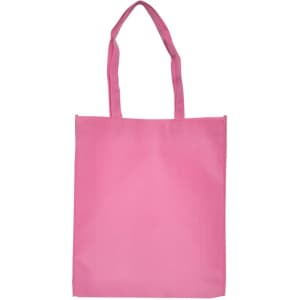 A large pink shopping tote bag with gusset and two handles. The bag has a simple design and no visible branding.