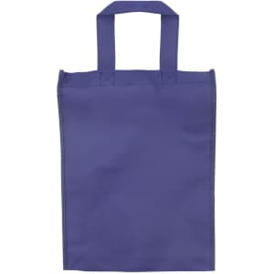 A purple tradeshow bag with two handles, featuring a simple design and no visible branding.