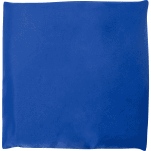 A blue Metro Recycled PET Bag with a smooth surface and a logo.