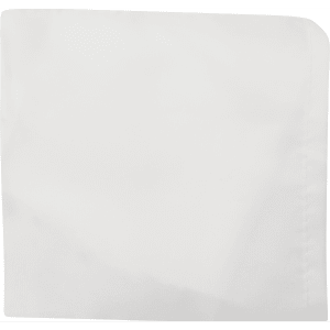 A white reusable bag made from recycled PET, featuring a logo. The bag has a simple, smooth design.