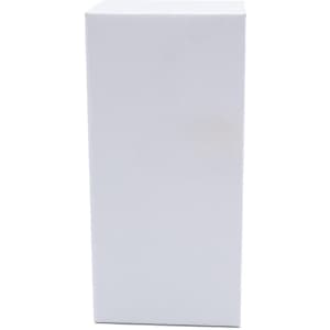 A drink bottle packaging in plain white cardboard box, featuring a minimalist design without any visible branding.