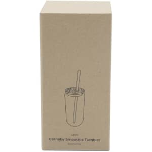 A drink bottle in a cardboard box, featuring a diagram of a tumbler with a straw. It's a 500ml size.