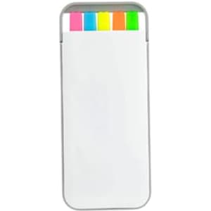 A highlighter set featuring five neon-coloured highlighters in a compact case with a protective cover.