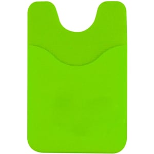 A bright green Smart Wallet with a cut-out for easy access and a pocket for cards.