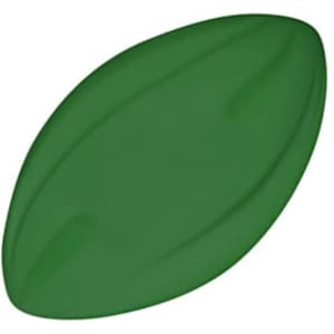 A green 135mm Spyro Football with a smooth surface and an embossed shape. It features a logo.