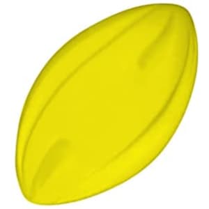 A yellow 135mm Spyro football with a smooth surface and a logo.