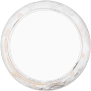 A circular LED light-up yo-yo in clear plastic with a smooth surface. It includes a branding logo.