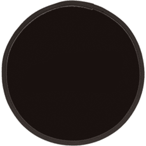 A Fold Up Flying Disc in black with a contrasting rim, featuring a logo on its surface.