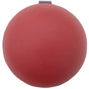 A red reusable water balloon with a top opening, designed for fun games. It features a simple logo.
