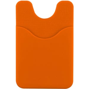 An orange Smart Wallet with a textured surface and a slot for a phone or cards.