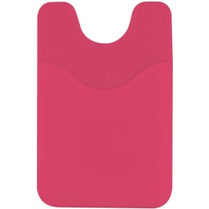 A pink Smart Wallet designed for holding a phone, featuring a minimalistic shape and smooth texture.