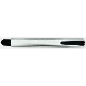 A sleek silver Slimline Retractable Box Cutter with a black blade and a built-in keyring attachment.