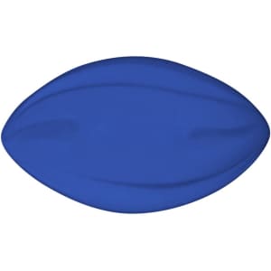 A blue 135mm Spyro Football with a smooth design and a logo on one side.
