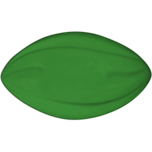 A green 135mm Spyro football with a smooth surface and a slight oval shape, featuring a logo on one side.