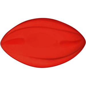 A red 135mm Spyro Football with a smooth, rounded shape and a simple design. It features a logo on the surface.