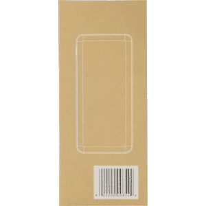 A kraft paper box with a simple illustration of a power bank on the front, featuring a barcode on the bottom.