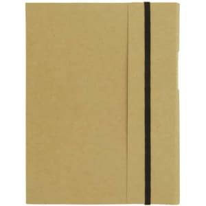 A large A5 journal book in a brown kraft cover, featuring an elastic band closure and a minimalist design.