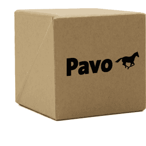 A brown cardboard cube box with a logo featuring a running horse.