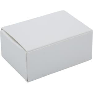 A plain white box with a smooth surface, designed for product packaging.